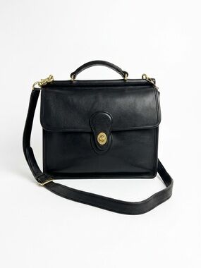 VINTAGE COACH Leather Willis Station Bag 9927 - Black Crossbody - Rare